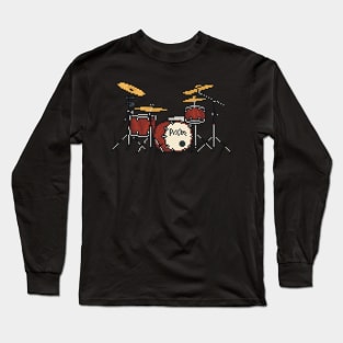 Pixel Red Pixie Drums Long Sleeve T-Shirt